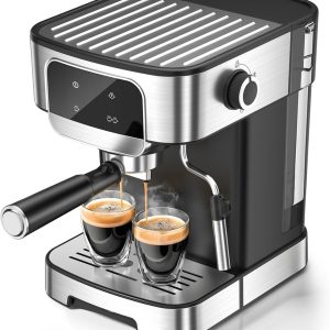 Espresso Machine 20 Bar, Professional Espresso Maker With Auto Milk Frother, Home Compact Espresso Coffee Machine With Led Touch Screen, 61OZ Removable Water Tank For Latte, Cappuccino